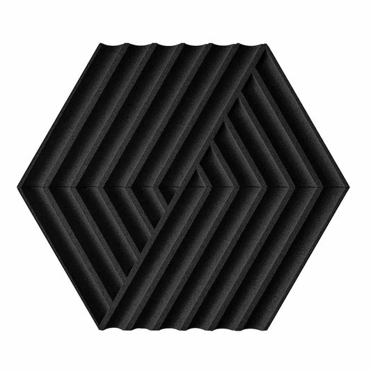 WEAVE 3D Cork Acoustic Wall Panels on white background BLACK DecorMania.eu