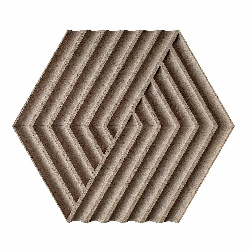WEAVE 3D Cork Acoustic Wall Panels on white background IVORY DecorMania.eu
