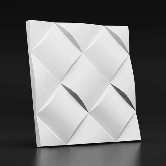 WICKER Gypsum 3D Wall Panels on black background DecorMania.eu