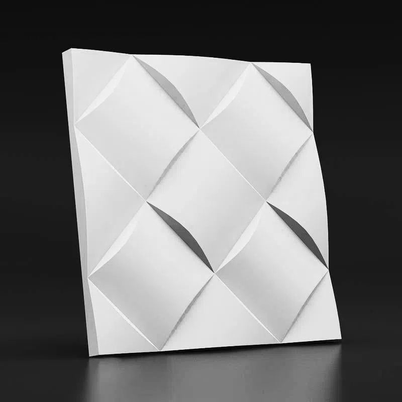 WICKER Gypsum 3D Wall Panels on black background DecorMania.eu