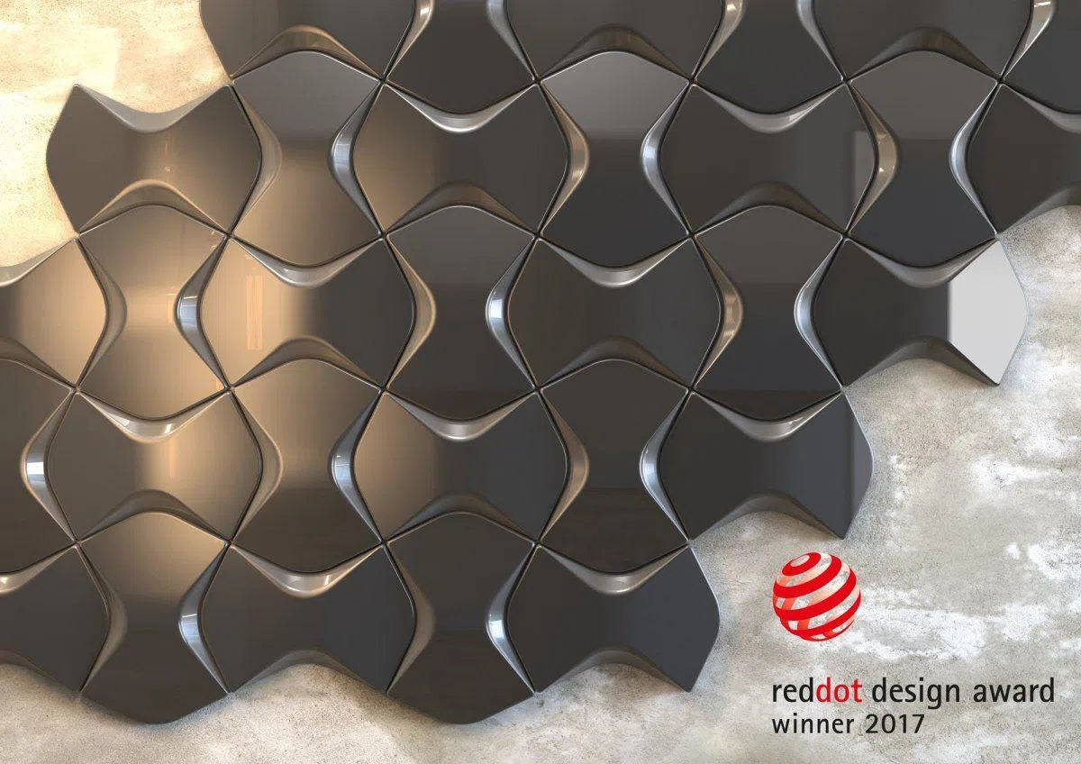 WING Polyurethane Wall Art Panel painted grey on light wall DecorMania.eu