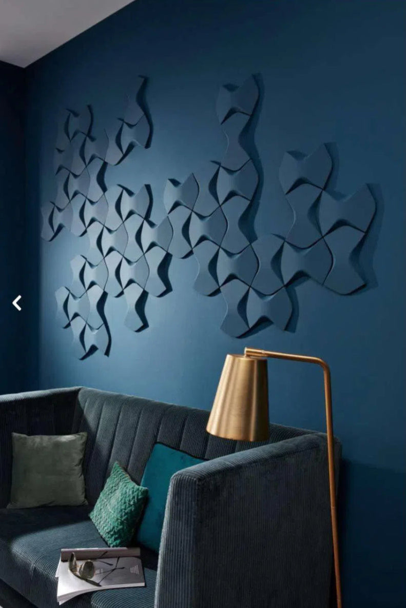 WING Polyurethane Wall Art Panel blue colour interior DecorMania.eu