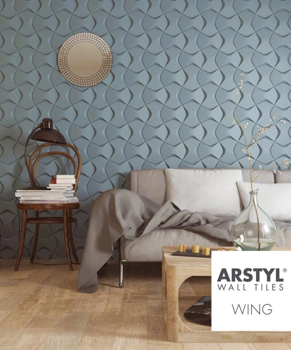 WING Polyurethane Wall Art Panel light blue accent wall DecorMania.eu