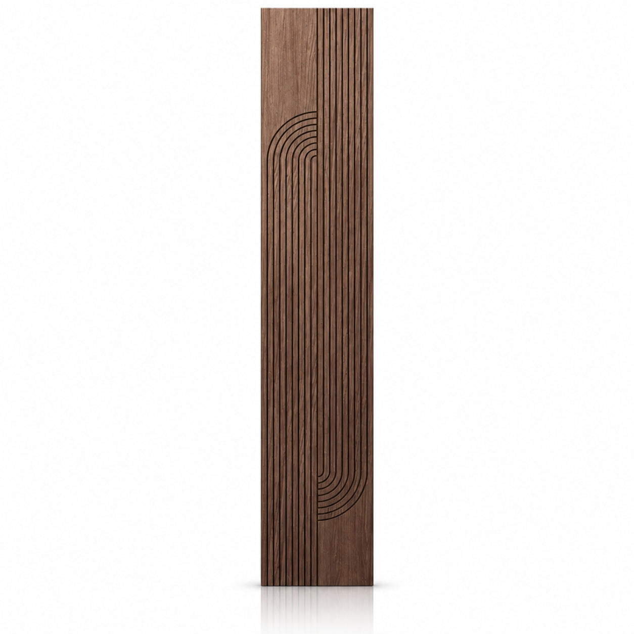 Walnut GrooveCraft Model 10 MDF wall panel 275 x 50 cm front view