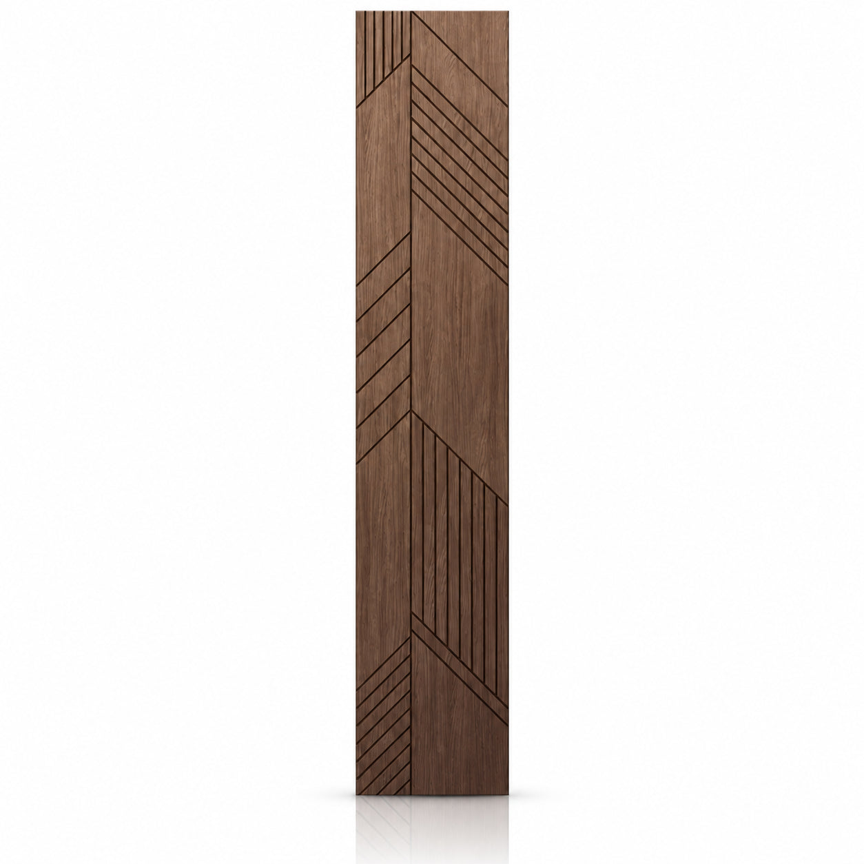 Walnut GrooveCraft Model 12 MDF wall panel 275 x 50 cm front view