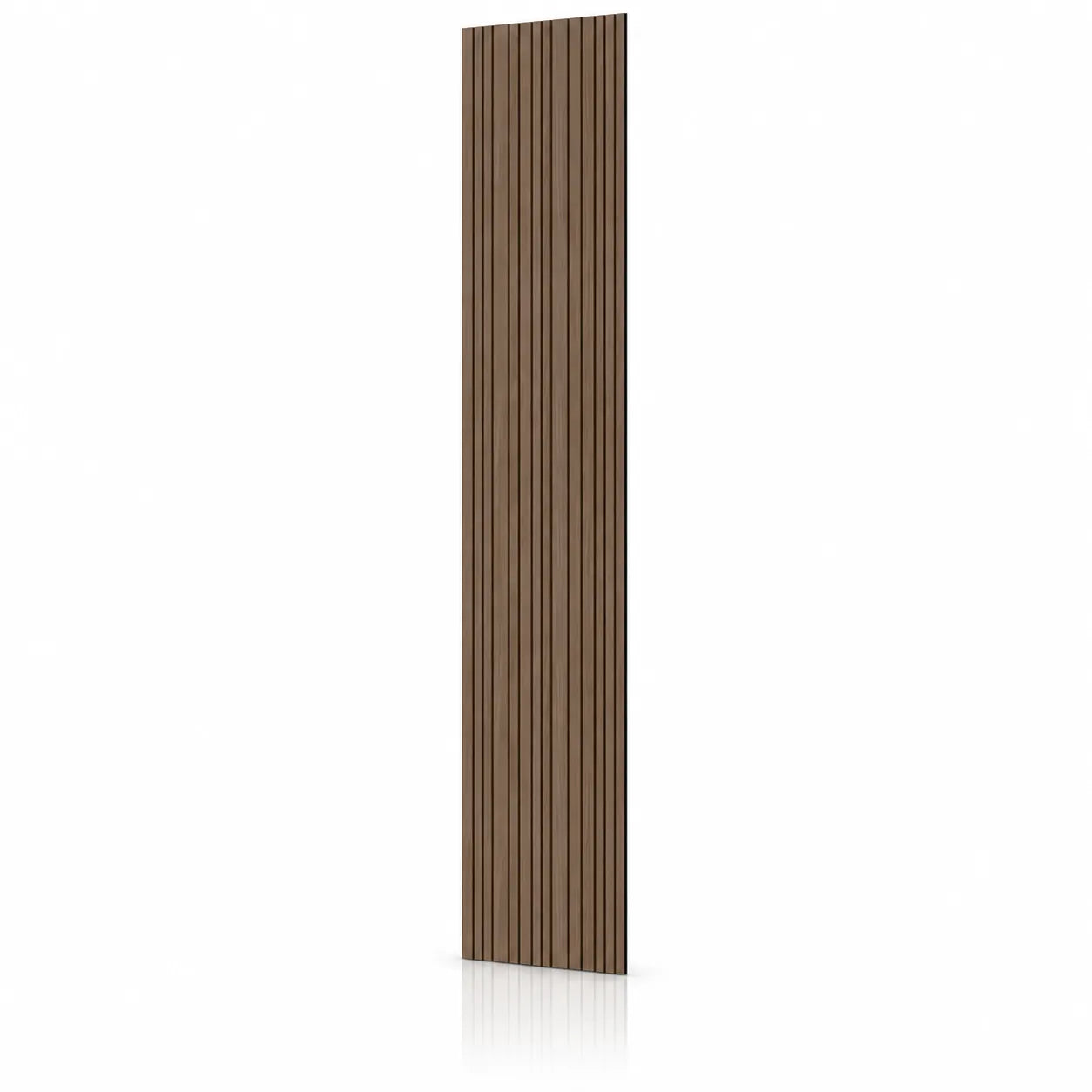 Walnut GrooveCraft Model 13 MDF wall panel 275 x 50 cm angled view