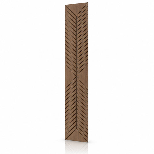Walnut GrooveCraft Model 14 MDF wall panel 275 x 50 cm angled view