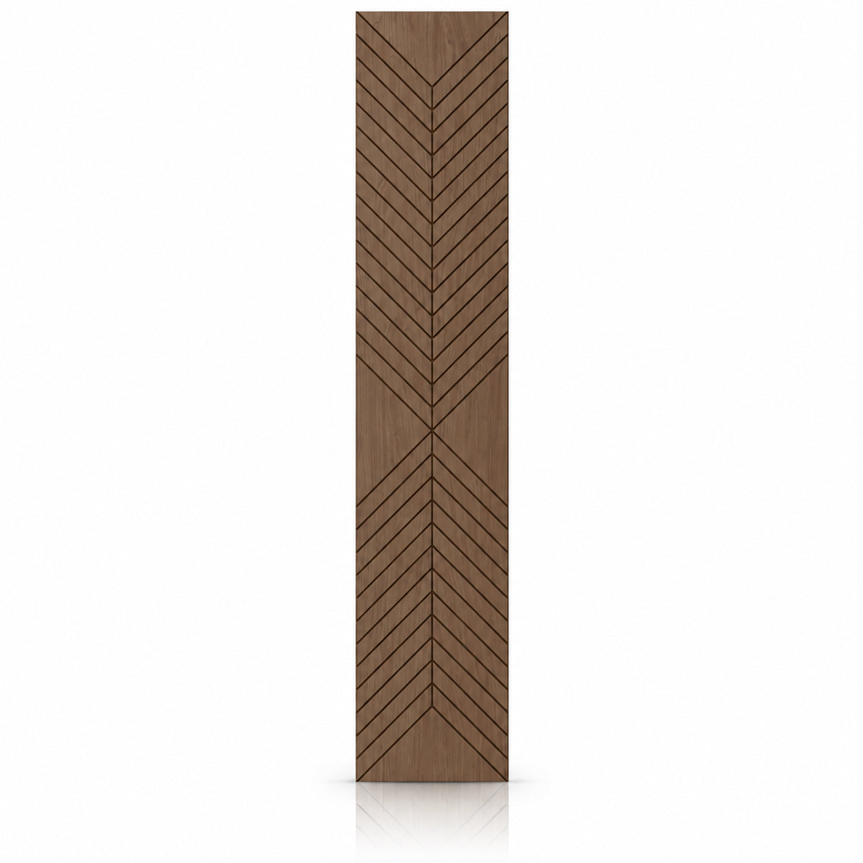 Walnut GrooveCraft Model 14 MDF wall panel 275 x 50 cm front view