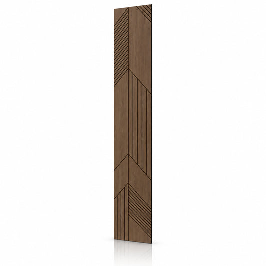 Walnut GrooveCraft Model 15 MDF wall panel 275 x 50 cm angled view
