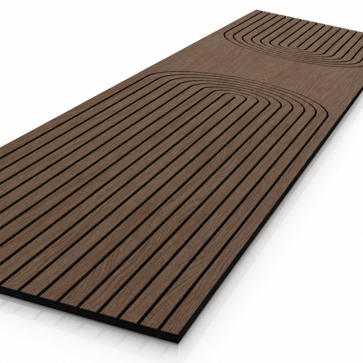 Walnut GrooveCraft Model 16 MDF wall panel 275 x 50 cm front view