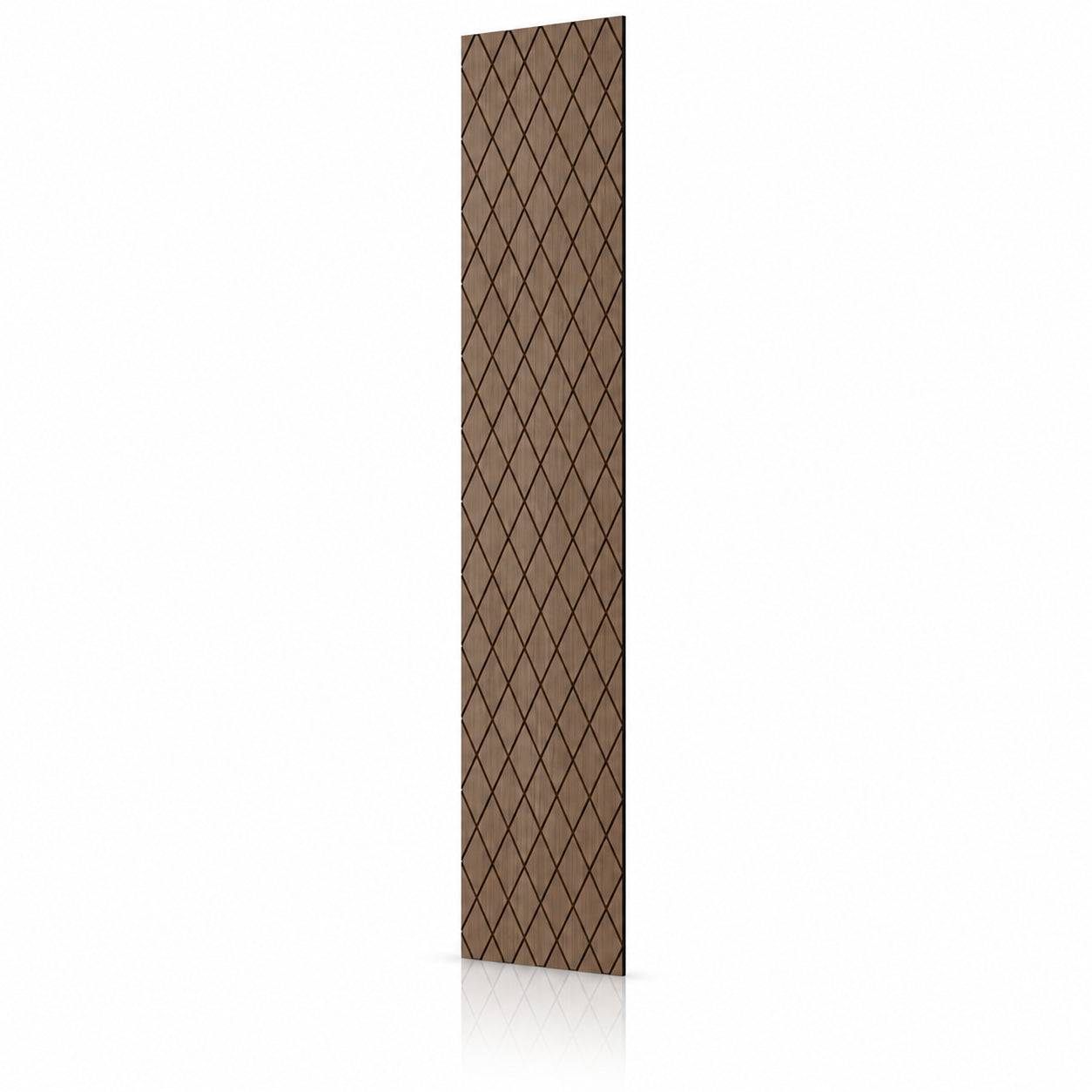 Walnut GrooveCraft Model 17 MDF wall panel 275 x 50 cm angled view