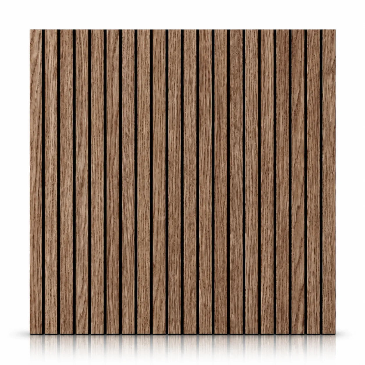Walnut GrooveCraft Model 5 MDF wall panel 50 x 50 cm front view