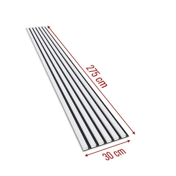 Acoustic Slatted Wall Panels White Matt on white background DecorMania.eu