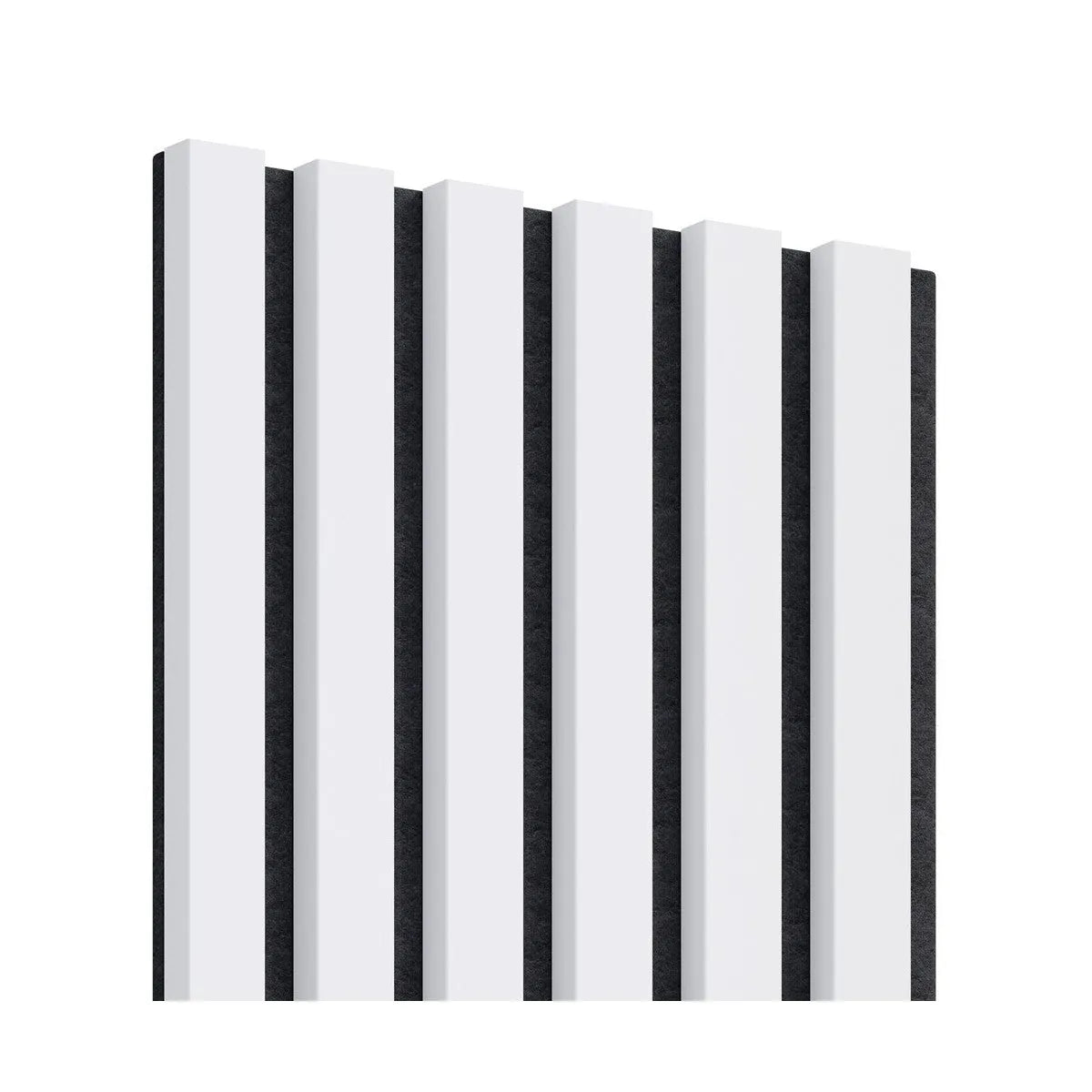 Acoustic Slatted Wall Panels White Matt  on white background DecorMania.eu