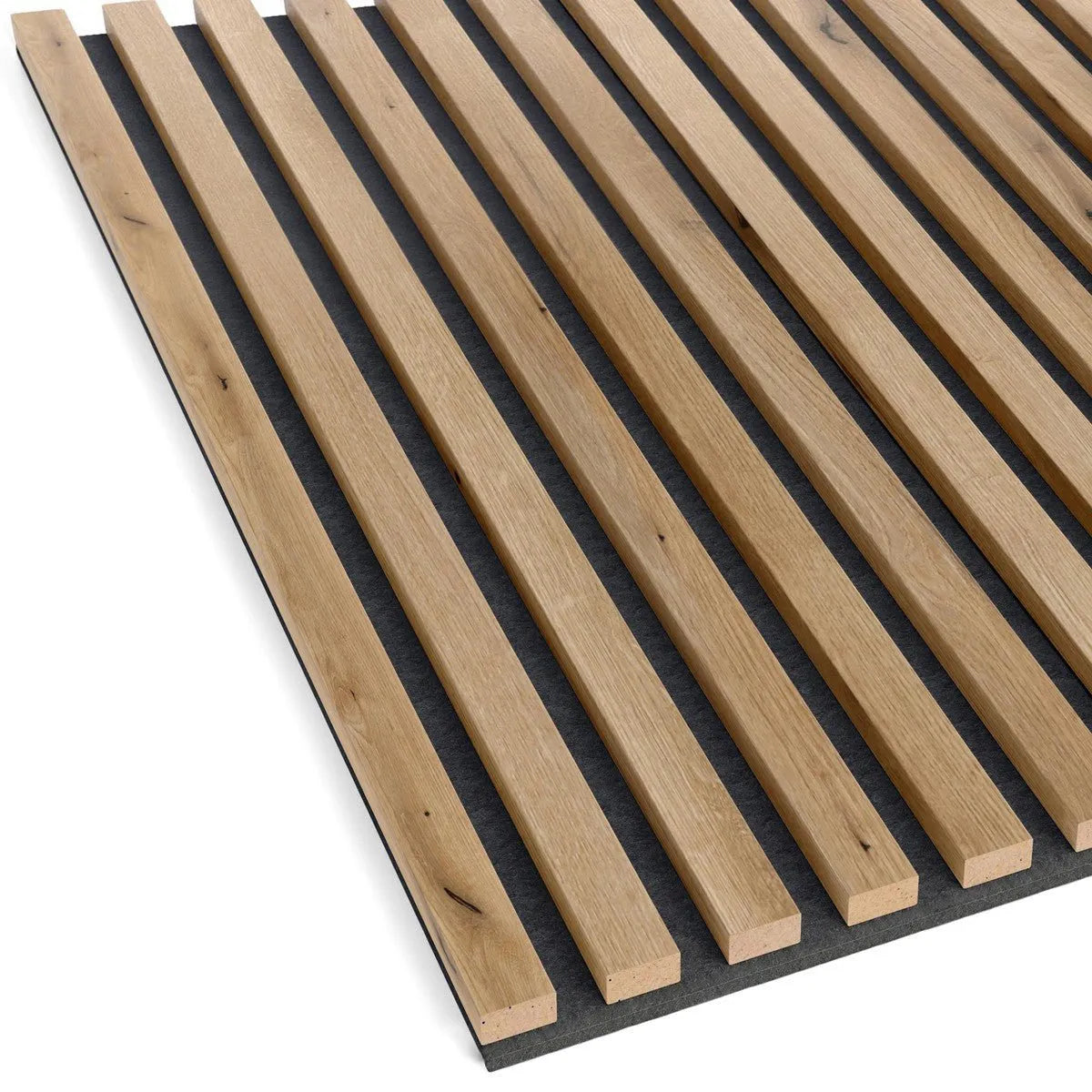 Wooden Acoustic Panels - EUROPEAN OAK Wall Slats on white background DecorMania.eu