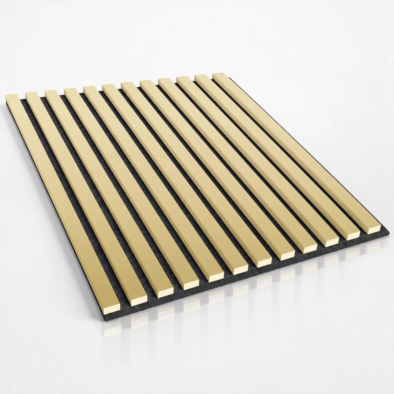 Gold Wall Slats 60 x 60 cm acoustic panel on white background