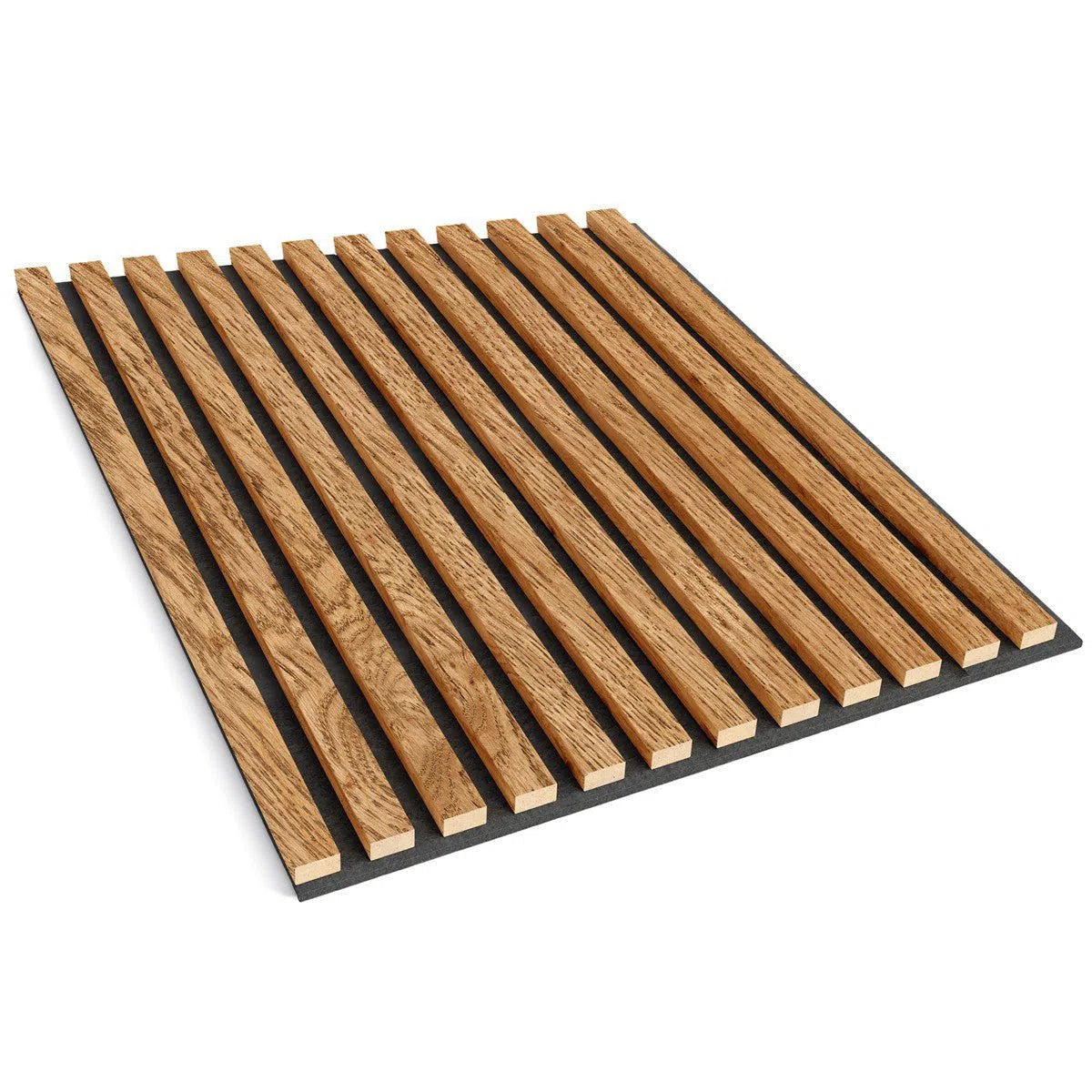 Wooden Acoustic Panels - VENEERED OAK Wall Slats on white background DecorMania.eu