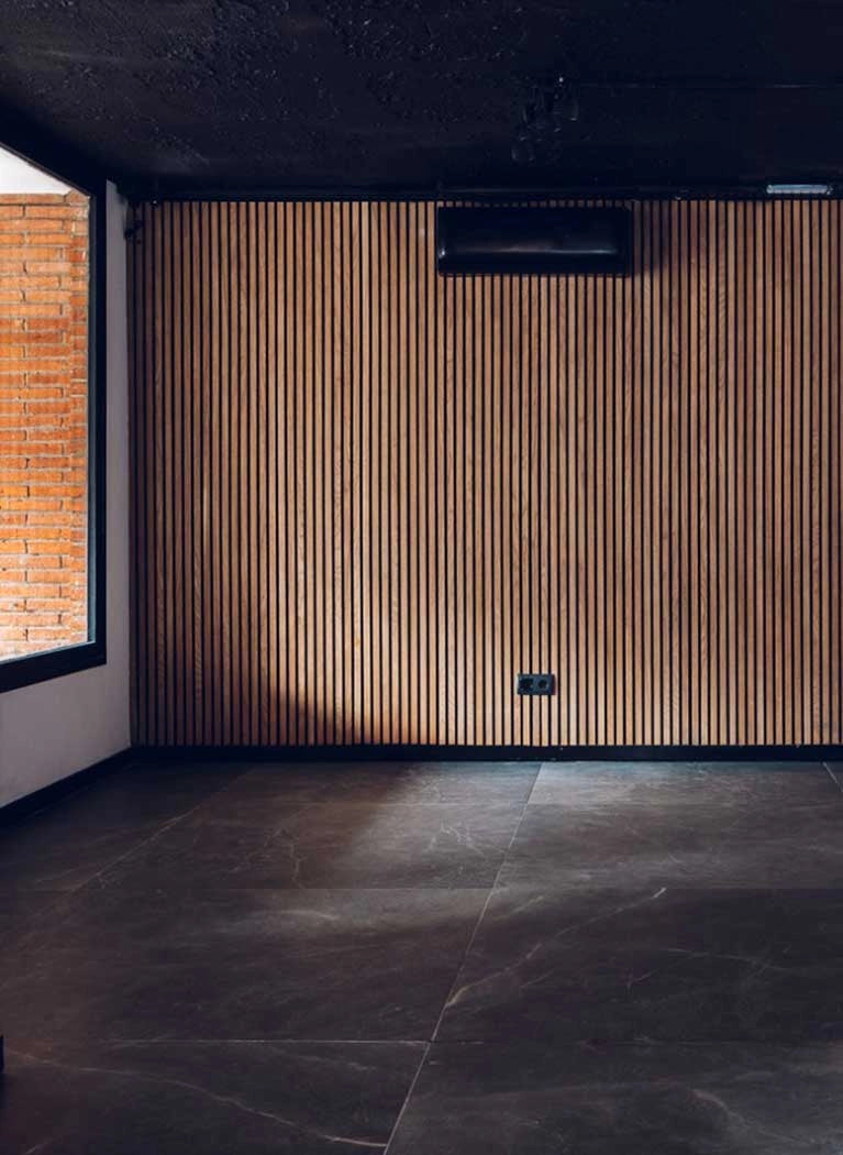 Acoustic Wood Slat Wall Panel IN Modern Interior