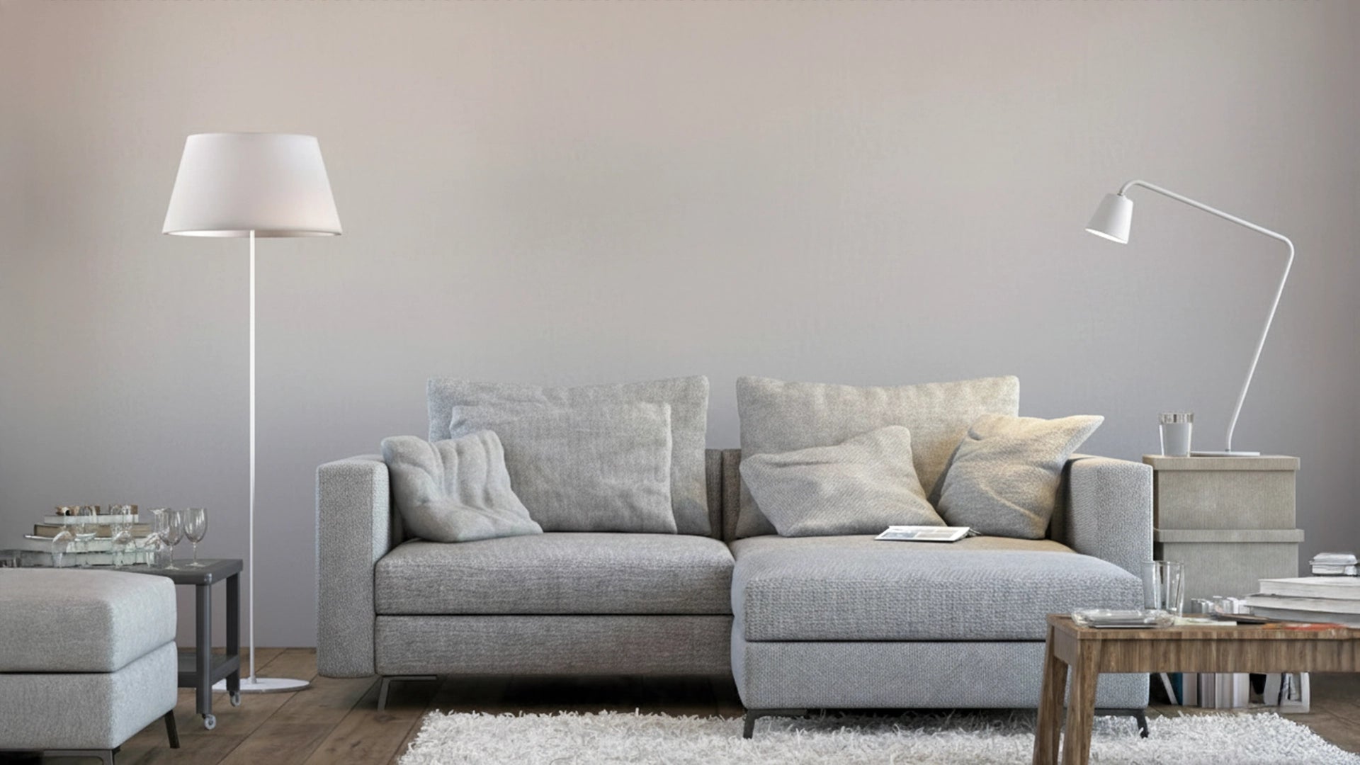 acoustic wood slat wall panel before white wall with couch