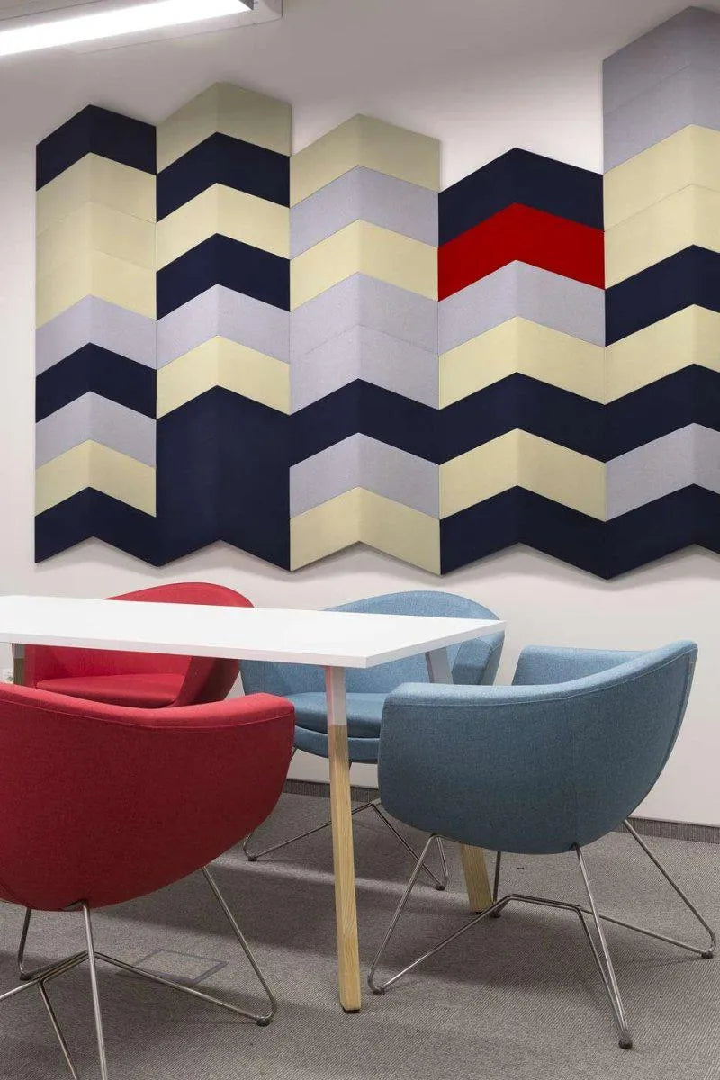 CHEVRON Acoustic Soft 3D Wall Panel in conference room interior Decormania.eu
