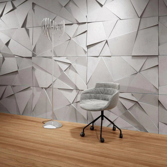 Concrete 3D Wall Panel CRYSTAL in modern office interior DecorMania.eu