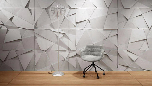 Concrete 3D Wall Panel CRYSTAL in modern office interior DecorMania.eu