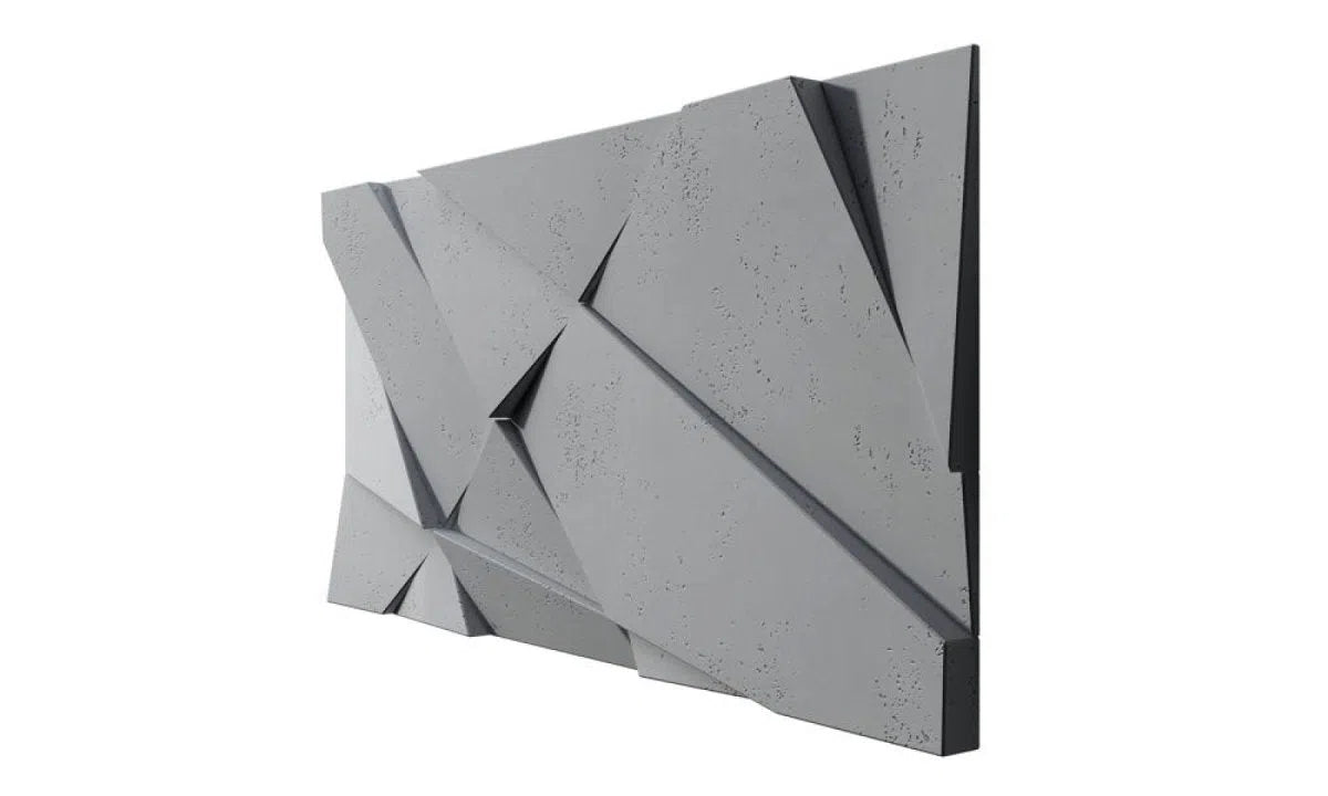 Concrete 3D Wall Panel CRYSTAL on white background DecorMania.eu