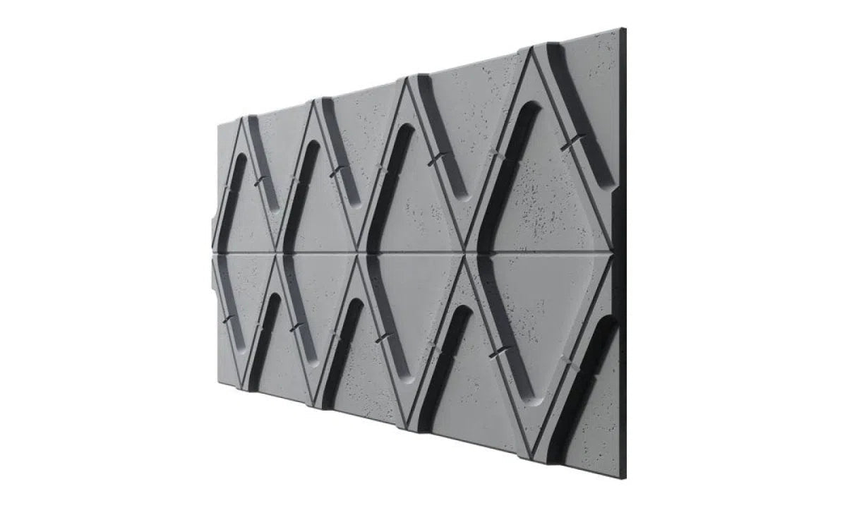 Concrete 3D Wall Panel DIAMONDS on white background DecorMania.eu