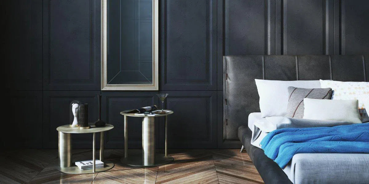 Concrete 3D Wall Panel FRAMES in bedoom interior DecorMania.eu