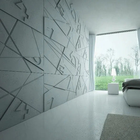 Concrete 3D Wall Panel GRAPHICS in modern interior DecorMania.eu