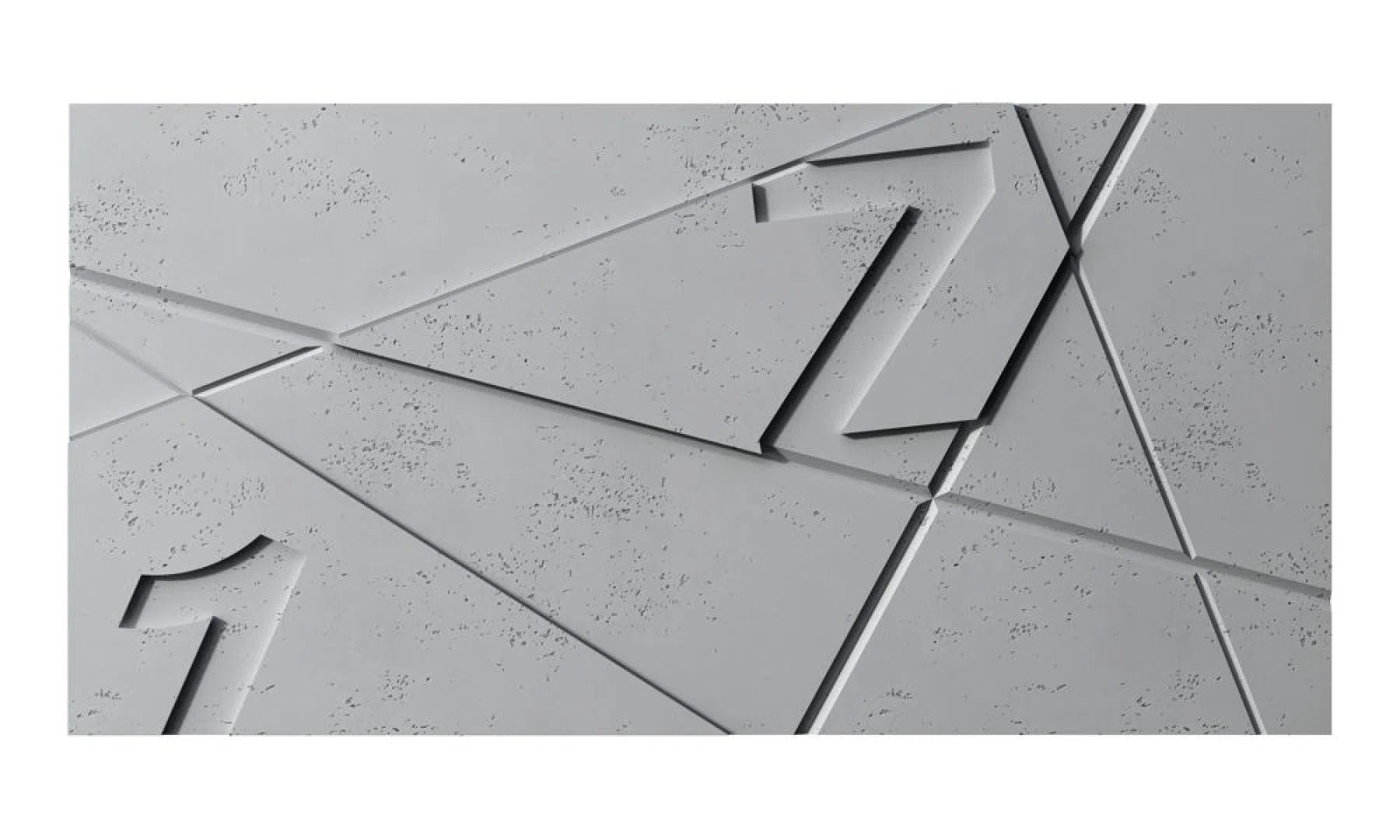 Concrete 3D Wall Panel GRAPHICS front view on white background DecorMania.eu