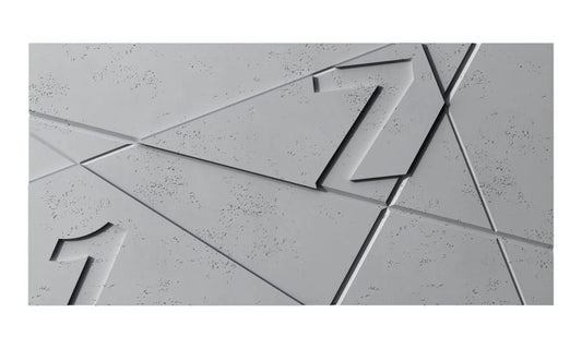 Concrete 3D Wall Panel GRAPHICS front view on white background DecorMania.eu