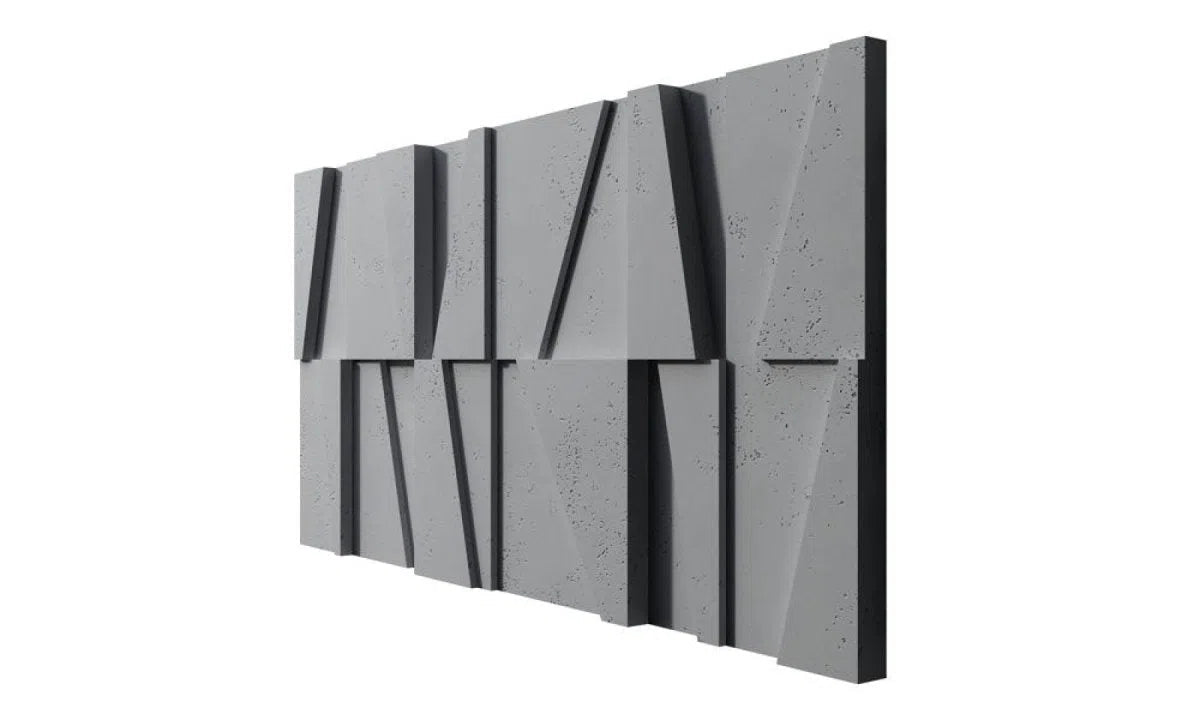 Concrete 3D Wall Panel MULTI BOOKCASE on white background DecorMania.eu