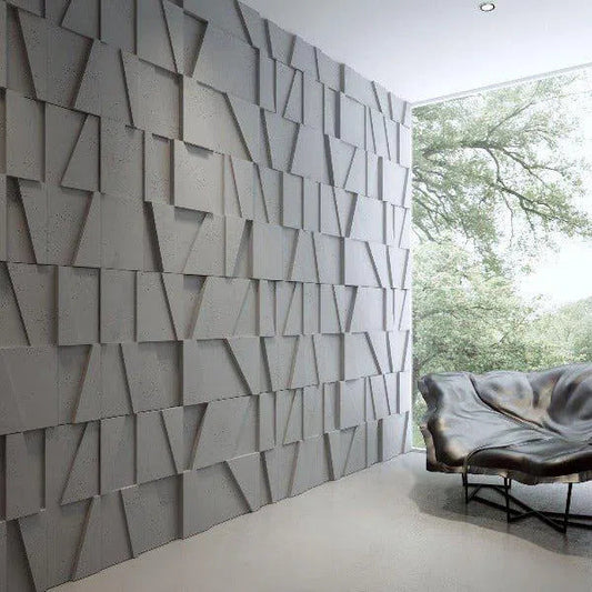 Concrete 3D Wall Panel MULTI BOOKCASE in modern interior  DecorMania.eu