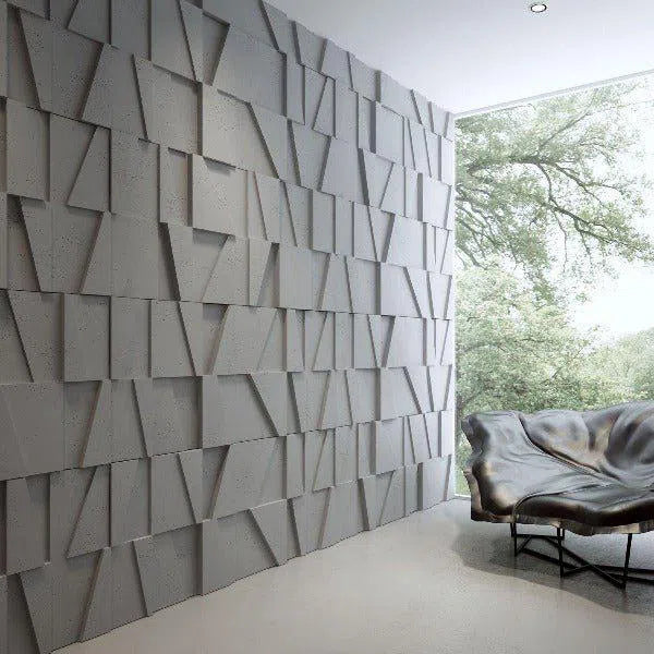 Concrete 3D Wall Panel MULTI BOOKCASE in modern interior  DecorMania.eu