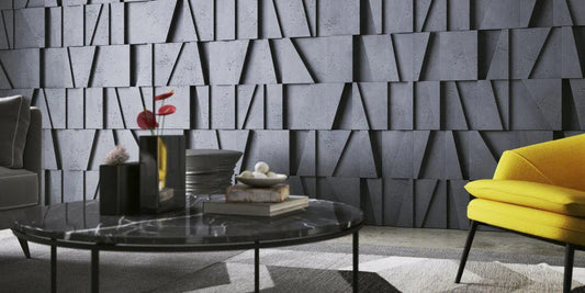 Concrete 3D Wall Panel MULTI BOOKCASE in gray colour modern interior DecorMania.eu