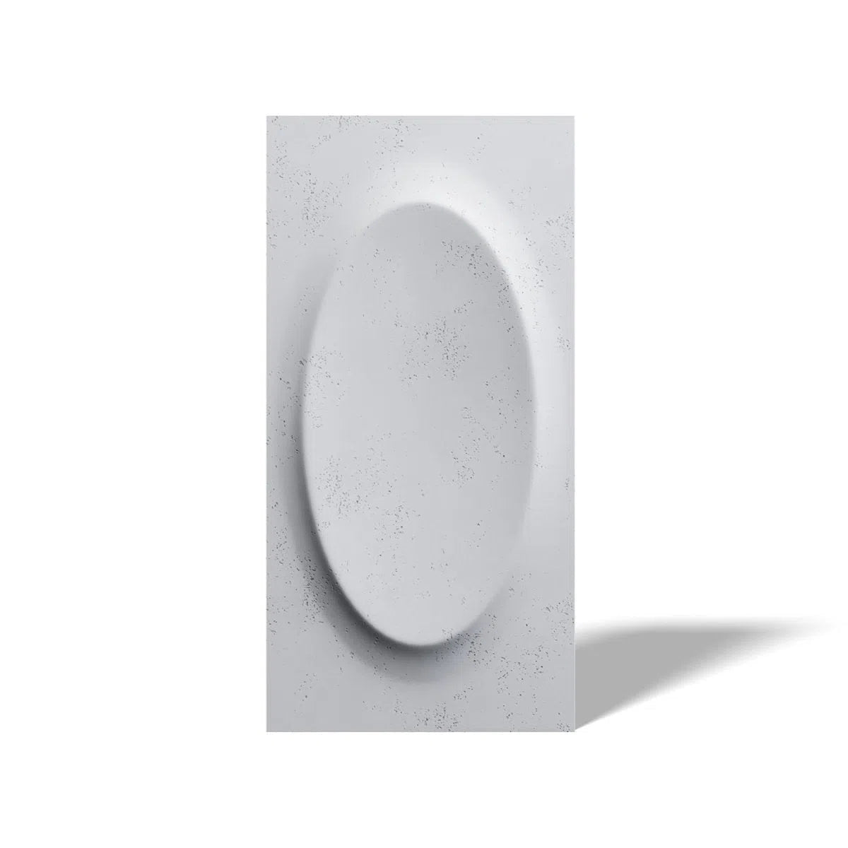 Concrete 3D Wall Panel OVAL on white background DecorMania.eu