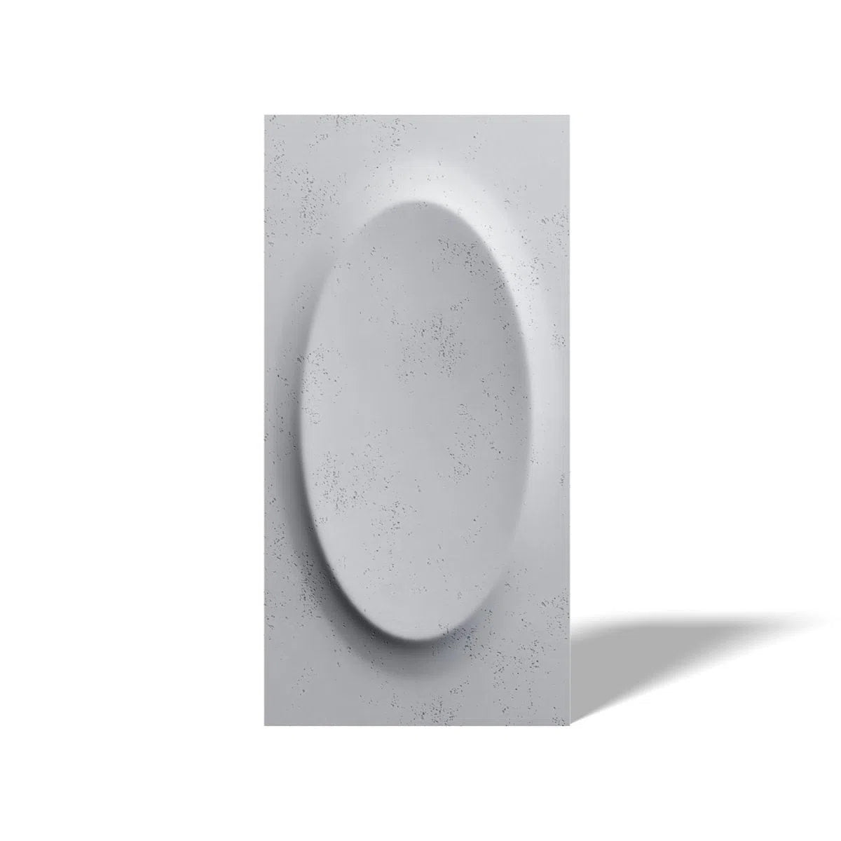 Concrete 3D Wall Panel OVAL on white background DecorMania.eu