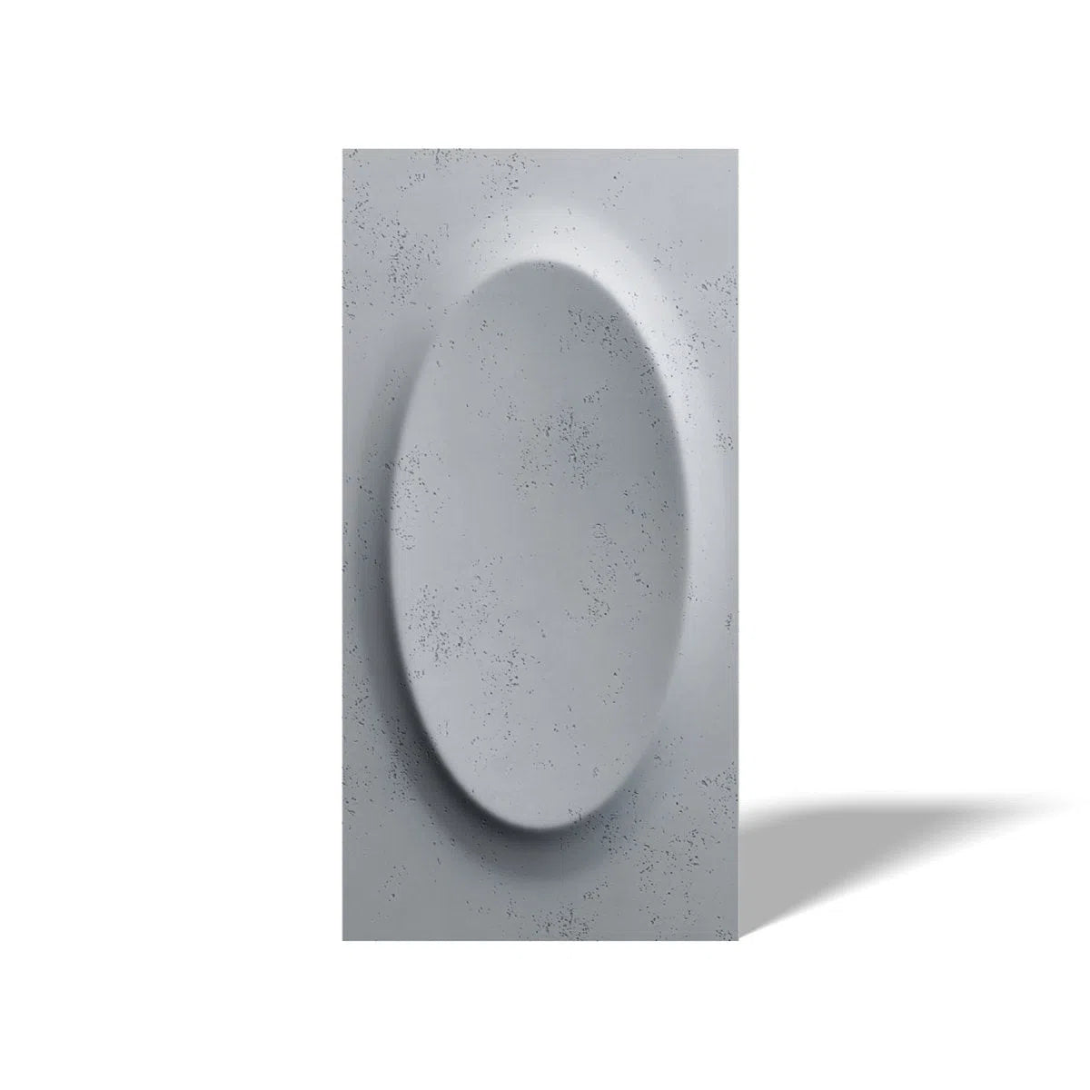 Concrete 3D Wall Panel OVAL on white background DecorMania.eu