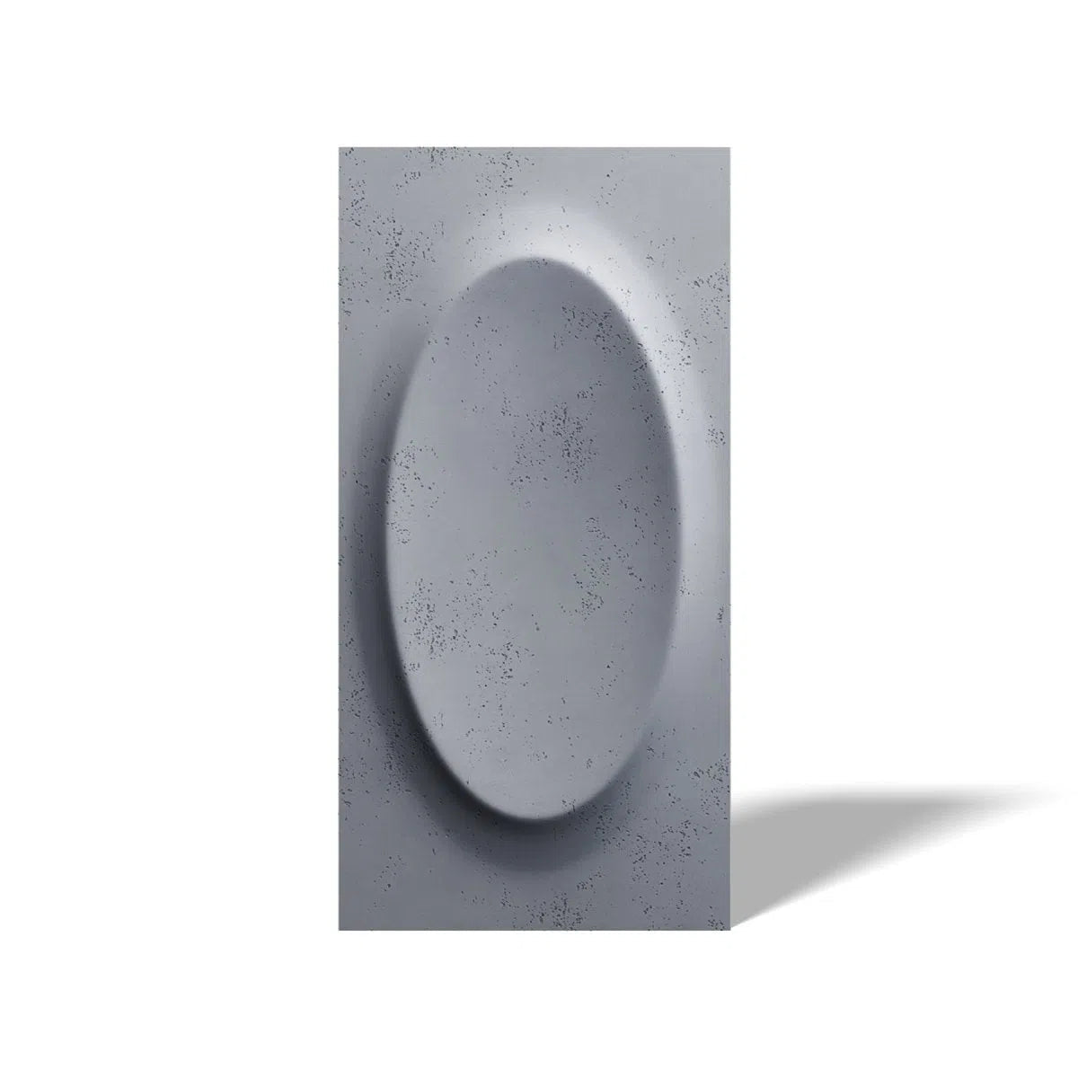 Concrete 3D Wall Panel OVAL on white background DecorMania.eu