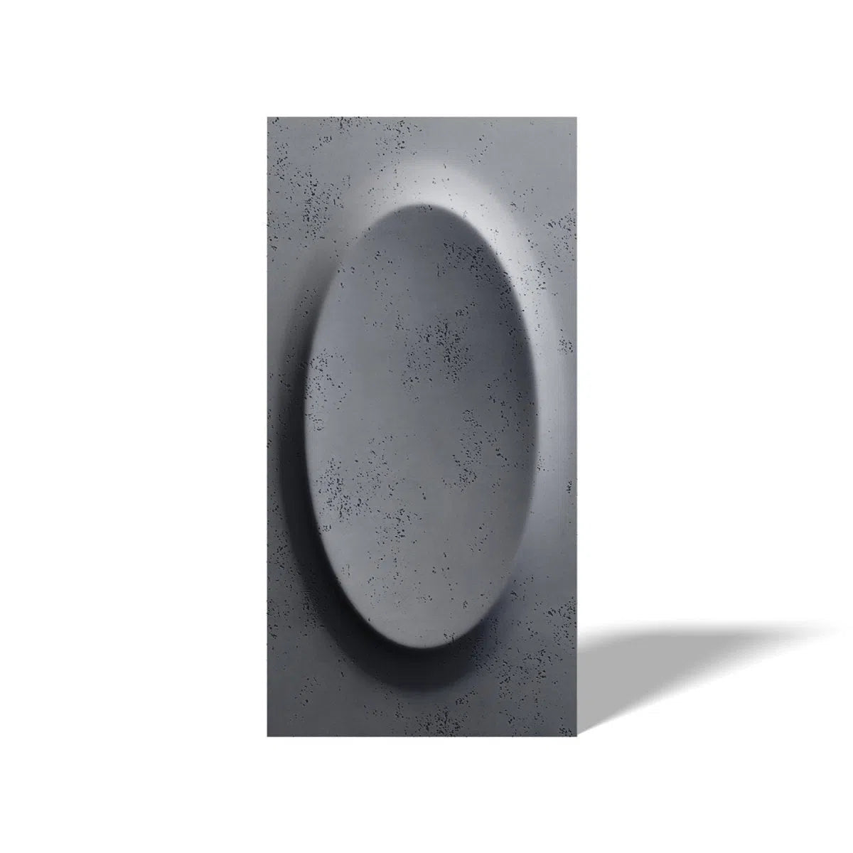 Concrete 3D Wall Panel OVAL on white background DecorMania.eu