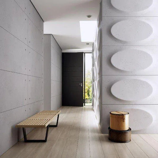 Concrete 3D Wall Panel OVAL in elegant interior DecorMania.eu