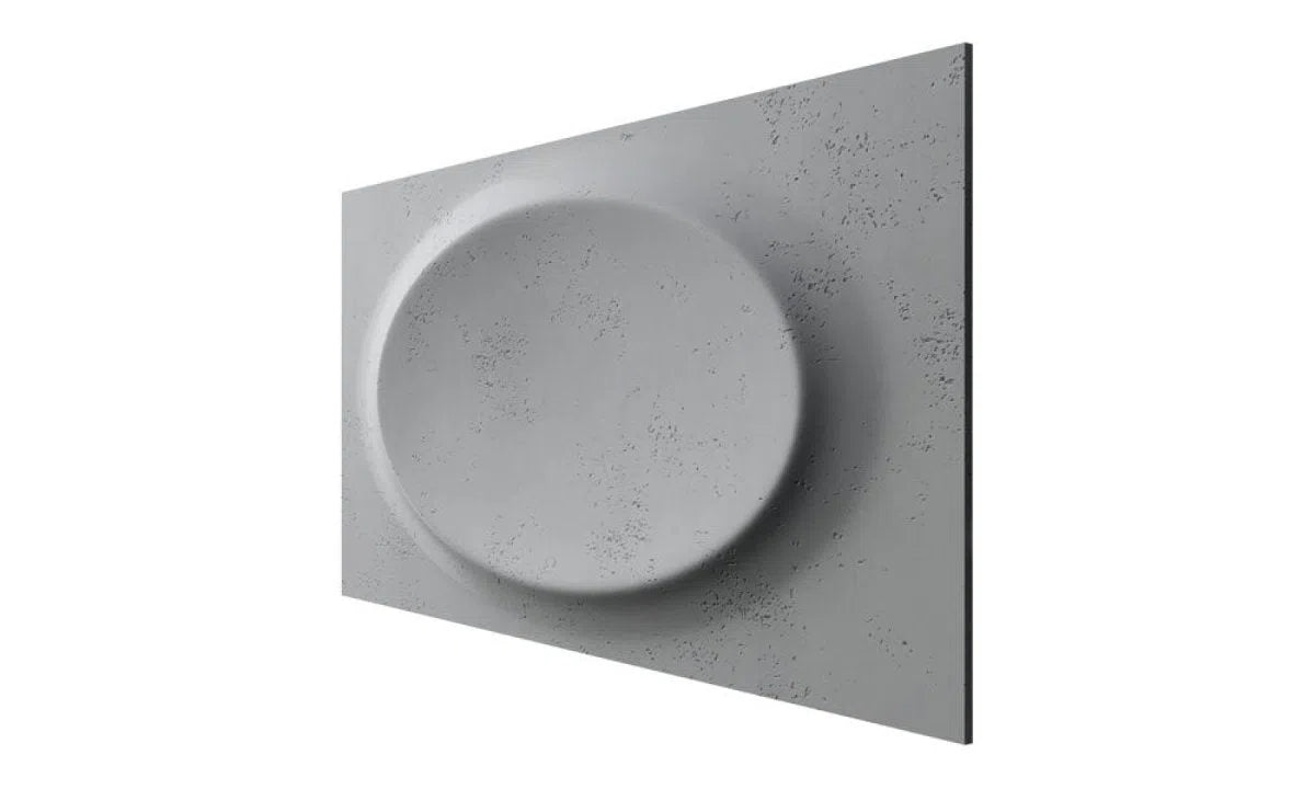 Concrete 3D Wall Panel OVAL on white background DecorMania.eu