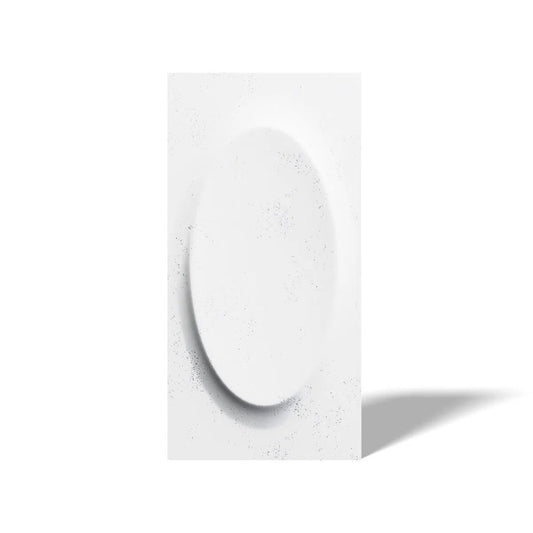 Concrete 3D Wall Panel OVAL on white background DecorMania.eu