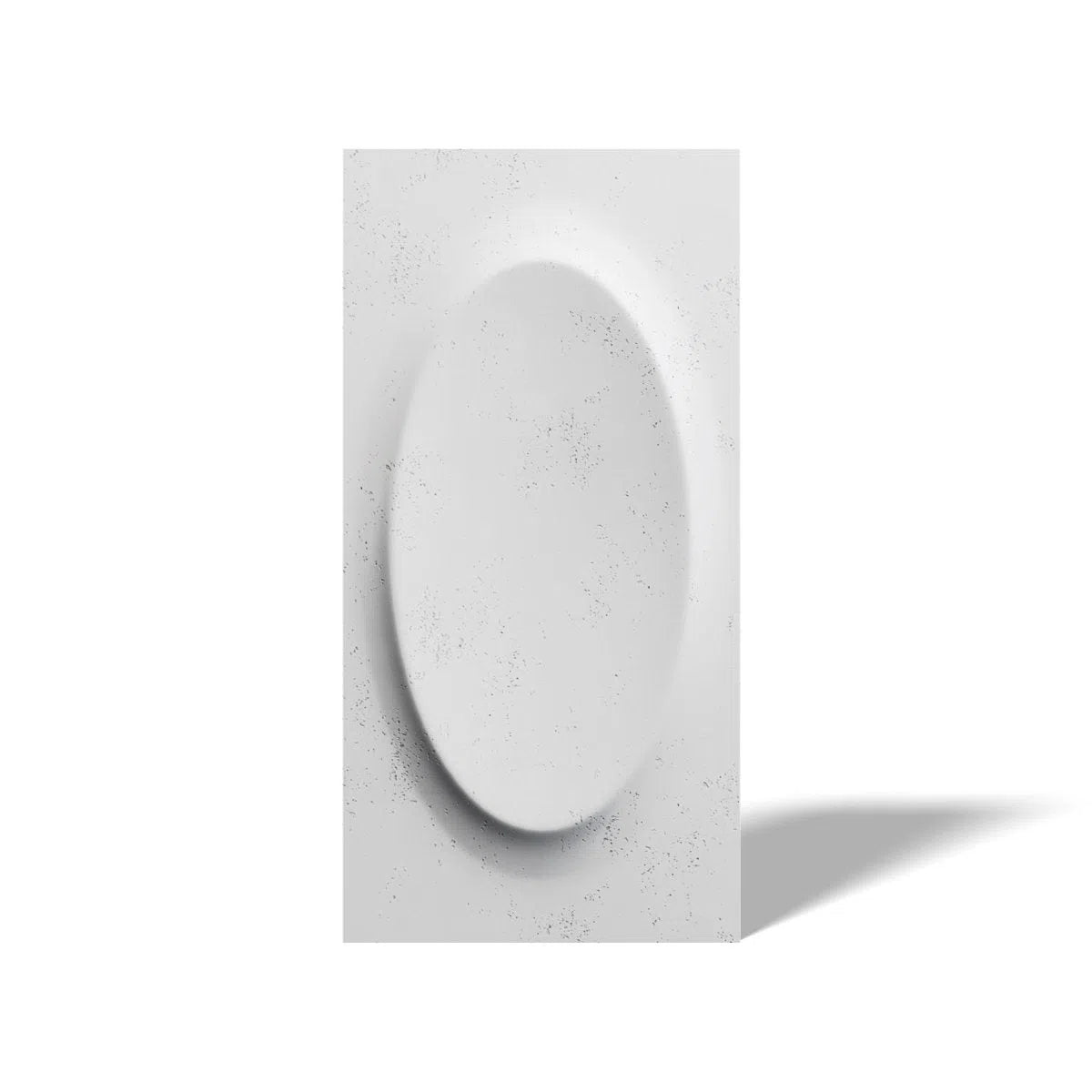 Concrete 3D Wall Panel OVAL on white background DecorMania.eu