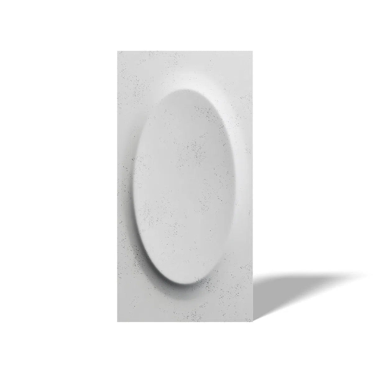 Concrete 3D Wall Panel OVAL on white background DecorMania.eu