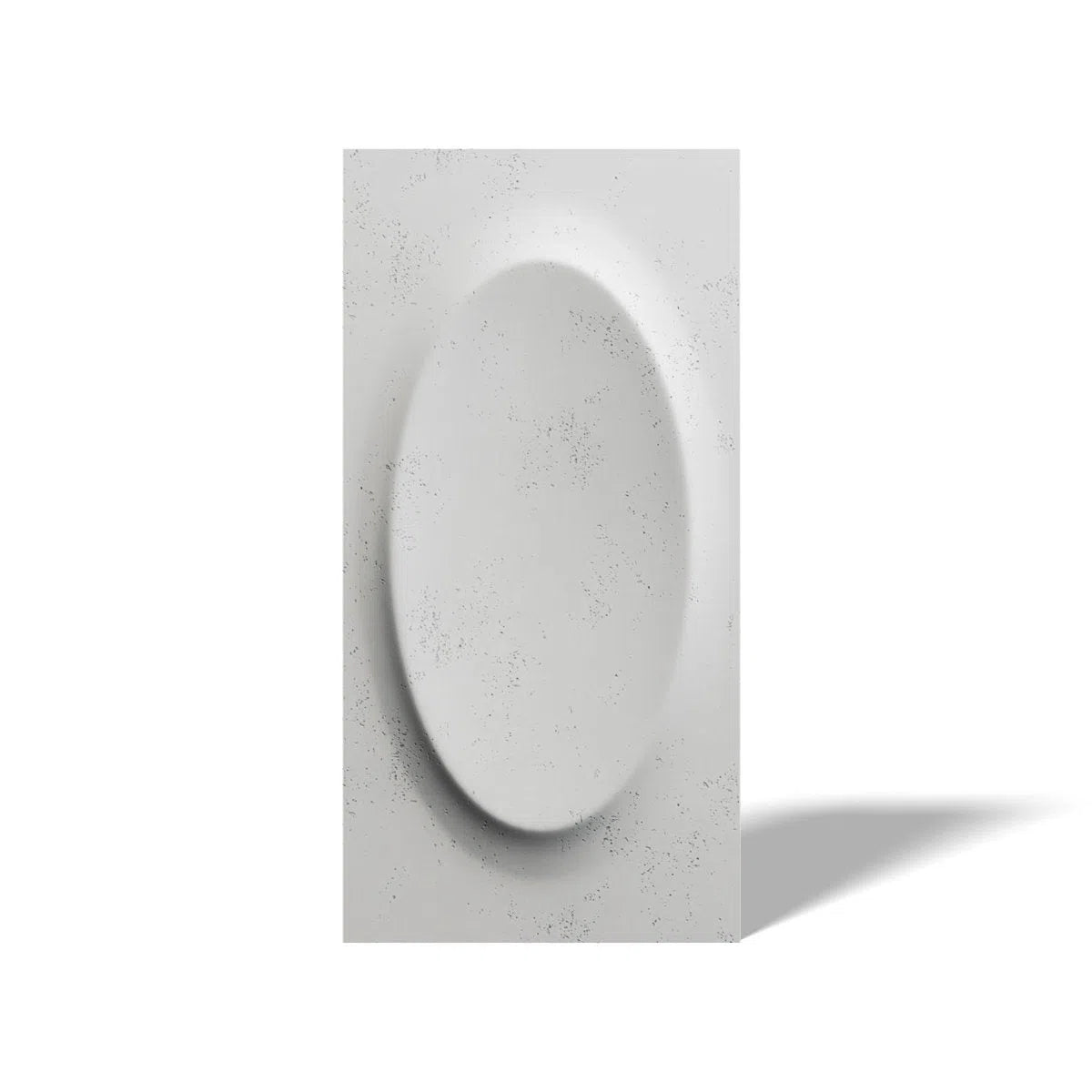 Concrete 3D Wall Panel OVAL on white background DecorMania.eu