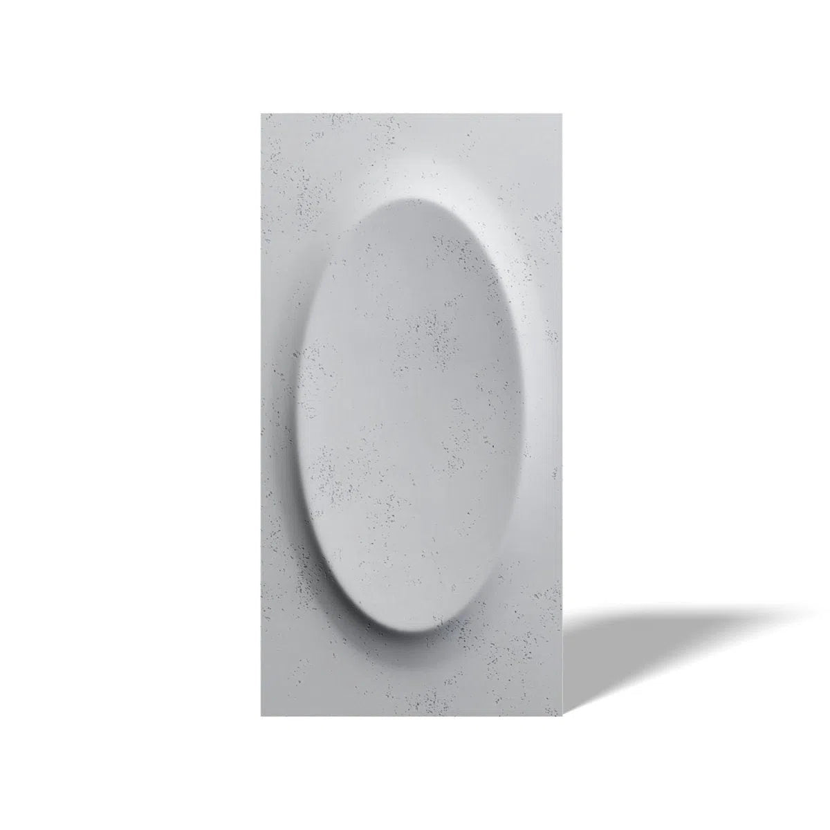 Concrete 3D Wall Panel OVAL single piece on white background DecorMania.eu