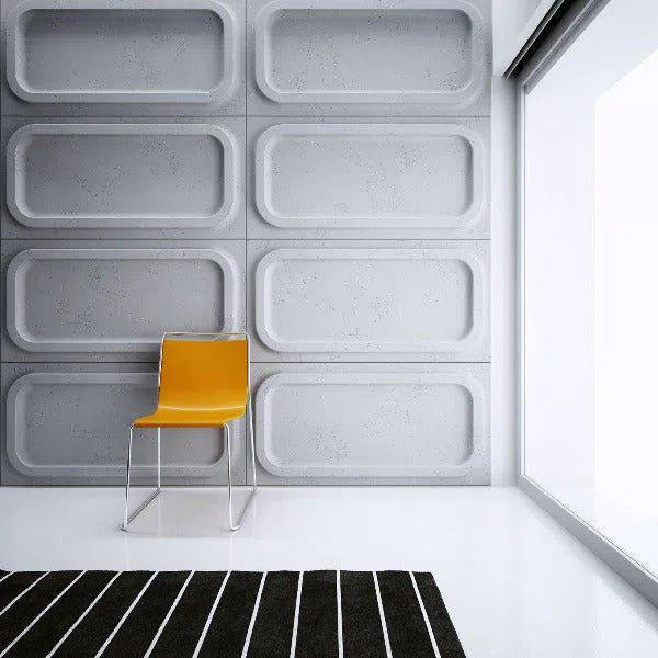 Concrete 3D Wall Panel PORTHOLE accent wall in moder interior DecorMania.eu