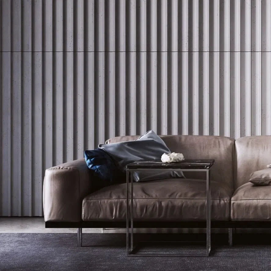 3D Concrete Wall Panel RIFT L  in a modern living room | DecorMania eu